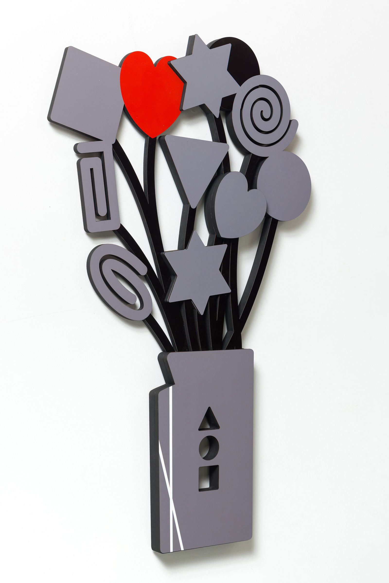 3D Gray Flowers - Wall Sculpture