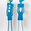 Boy & Girl Free standing indoor/outdoor hand painted Aluminum Sculpture