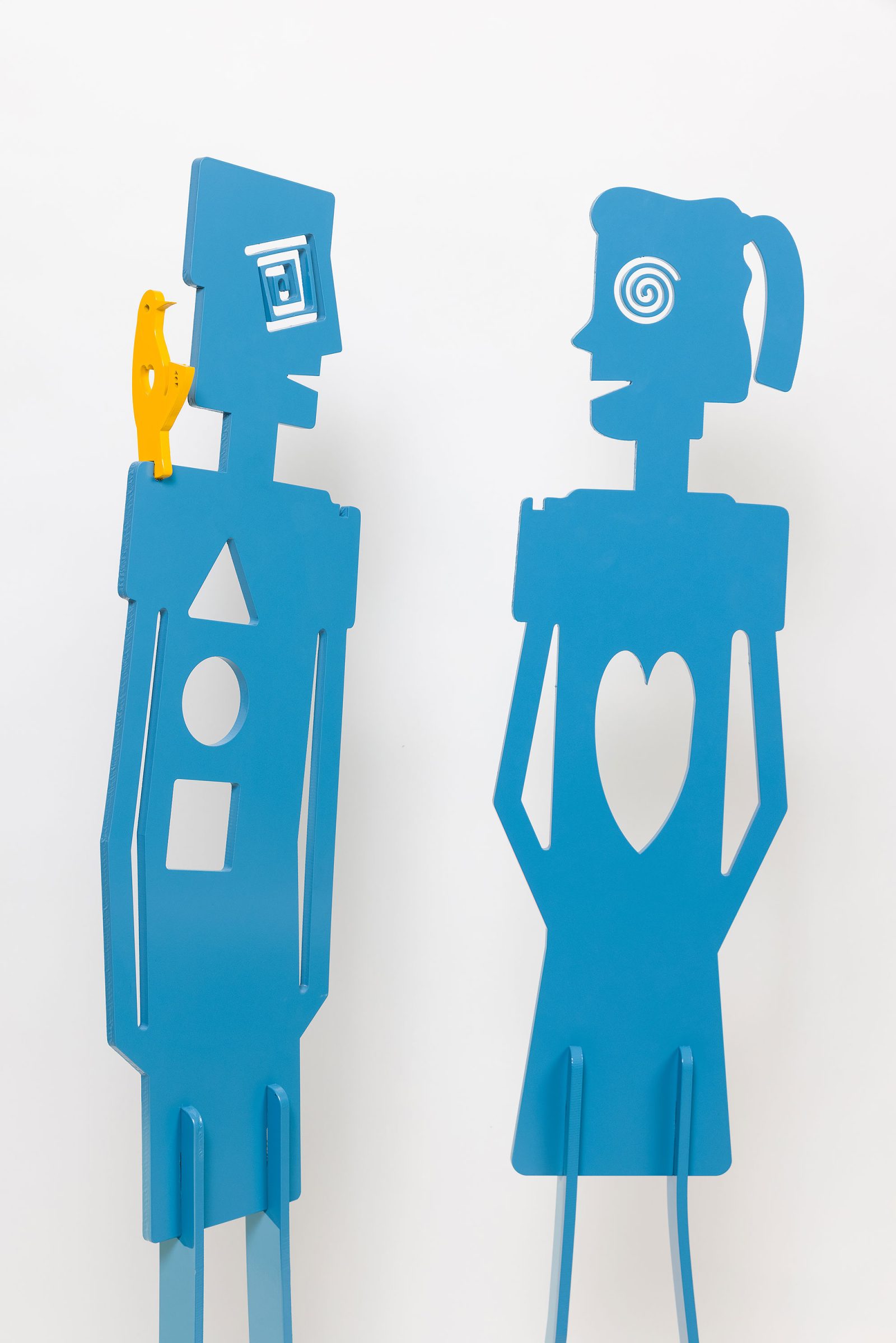 Boy & Girl Free standing indoor/outdoor hand painted Aluminum Sculpture - Image 3