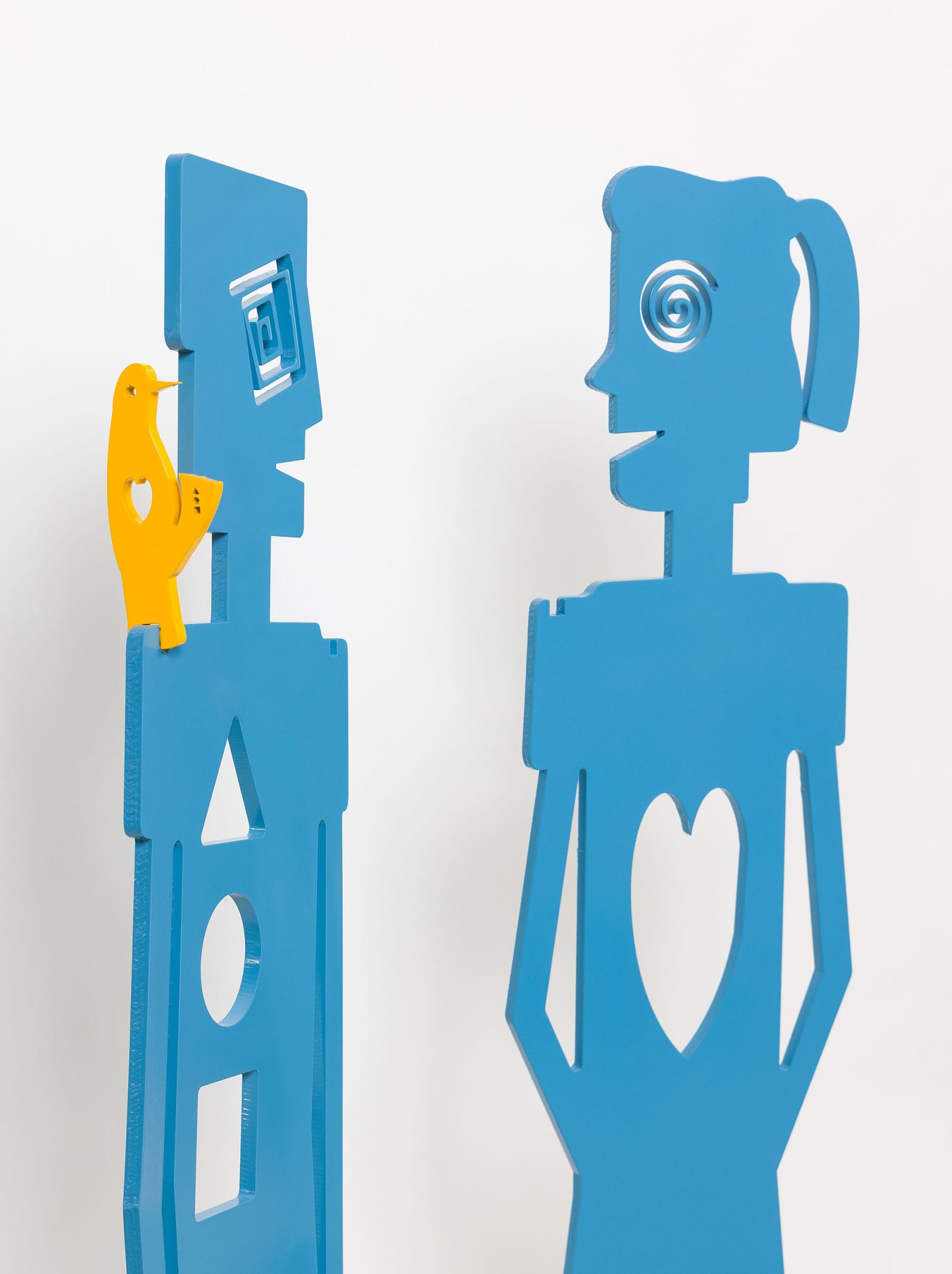 Boy & Girl Free standing indoor/outdoor hand painted Aluminum Sculpture - Image 4