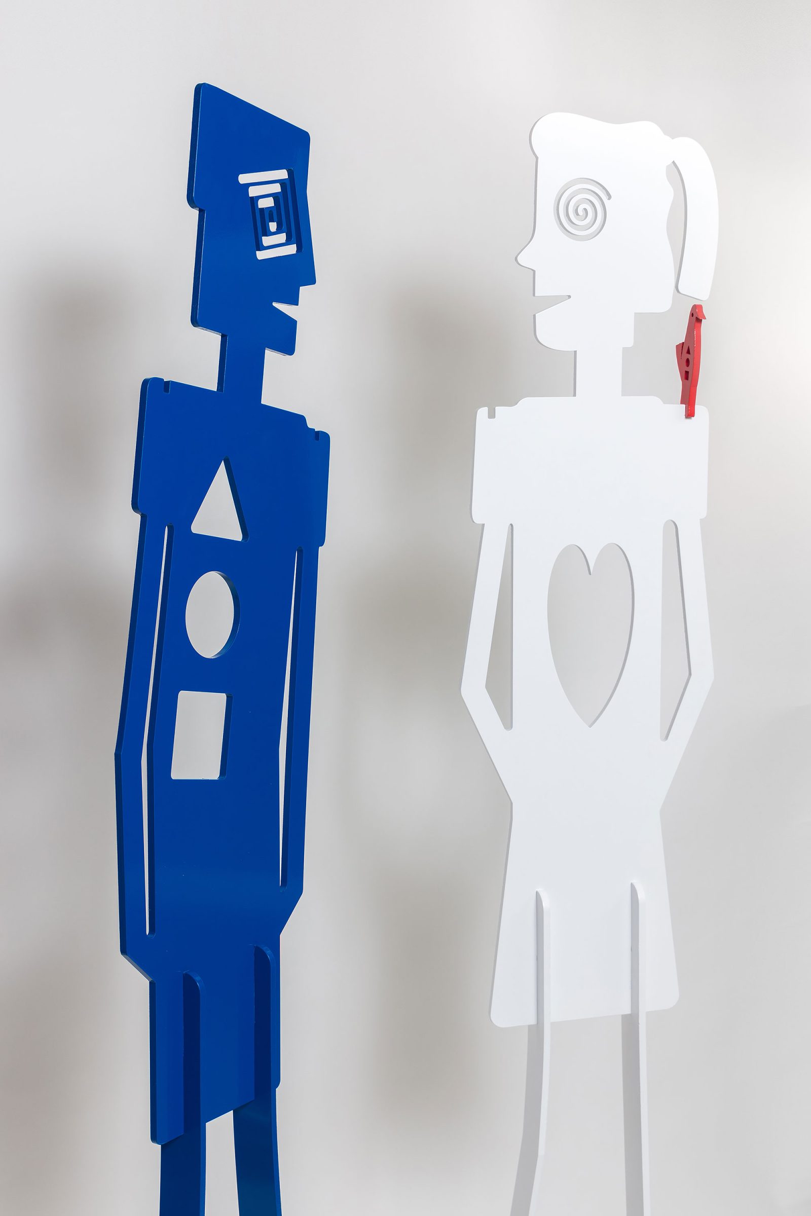 Adam & Eve 2 Free standing indoor/outdoor hand painted Aluminum Sculpture - Image 2