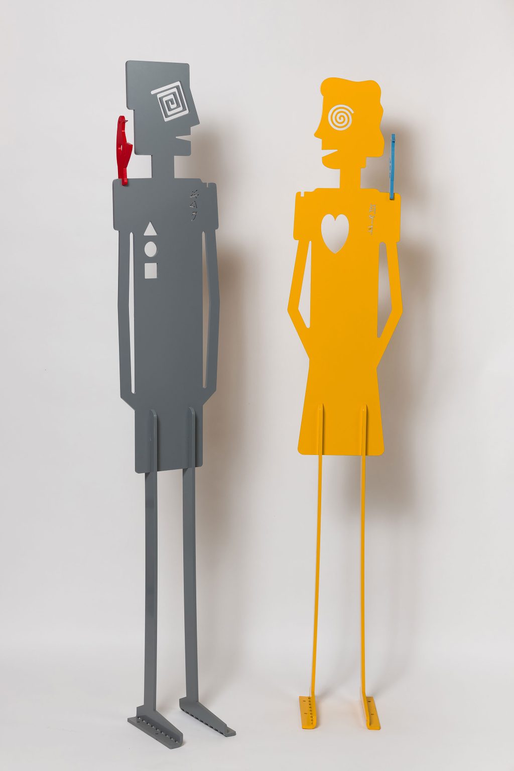 Adam & Eve Free standing indoor/outdoor hand painted Aluminum Sculpture