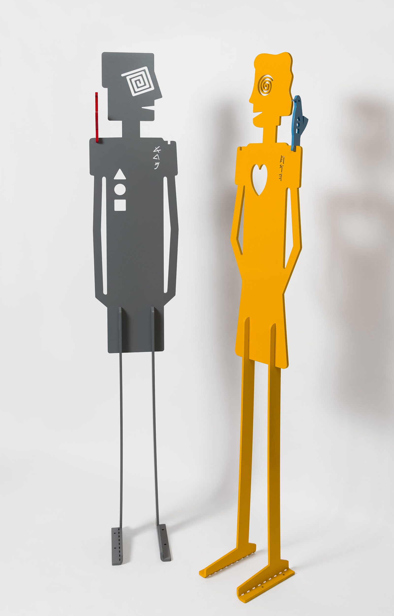 Adam & Eve Free standing indoor/outdoor hand painted Aluminum Sculpture - Image 4