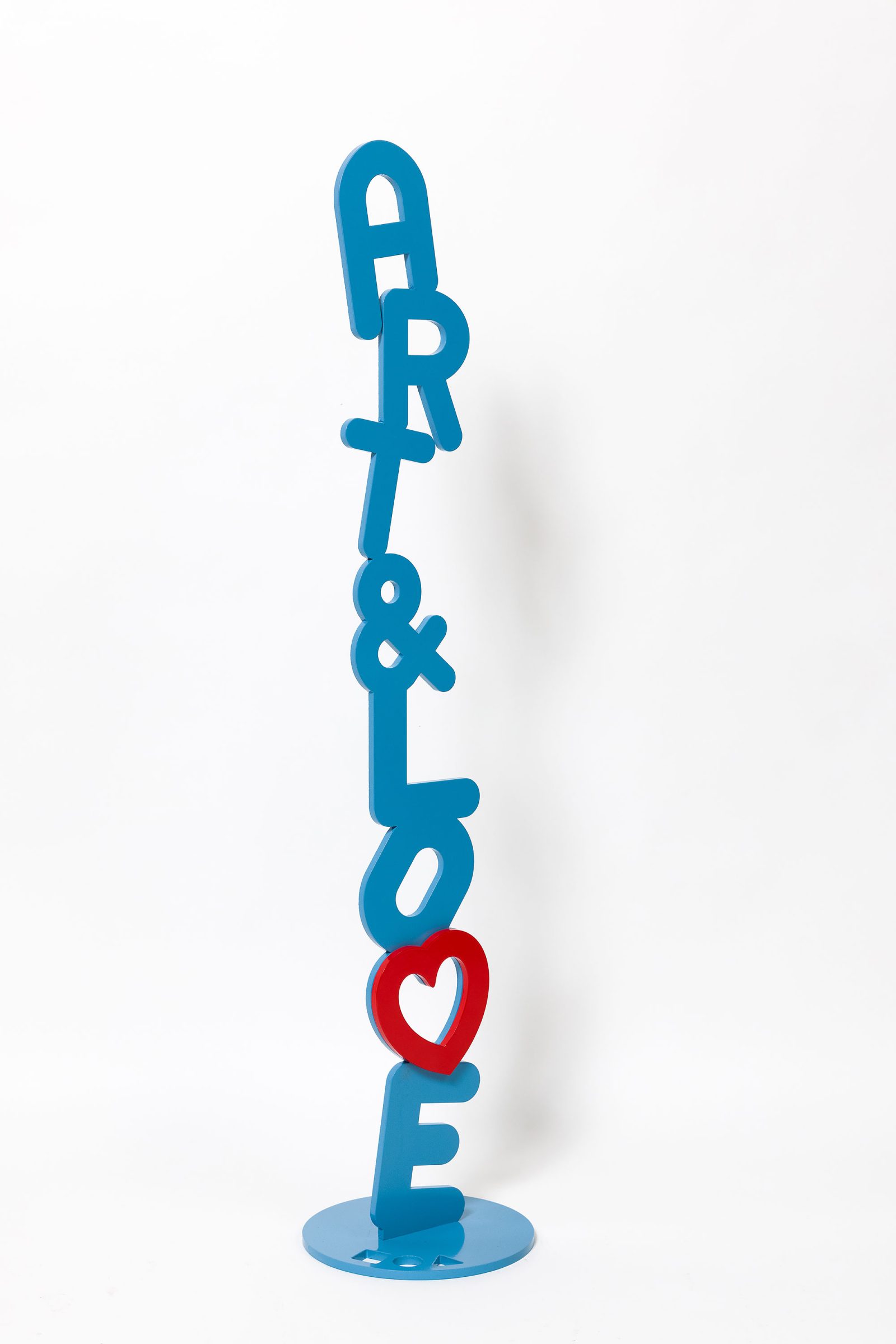 Art & Love Free standing indoor/outdoor hand painted Aluminum Sculpture