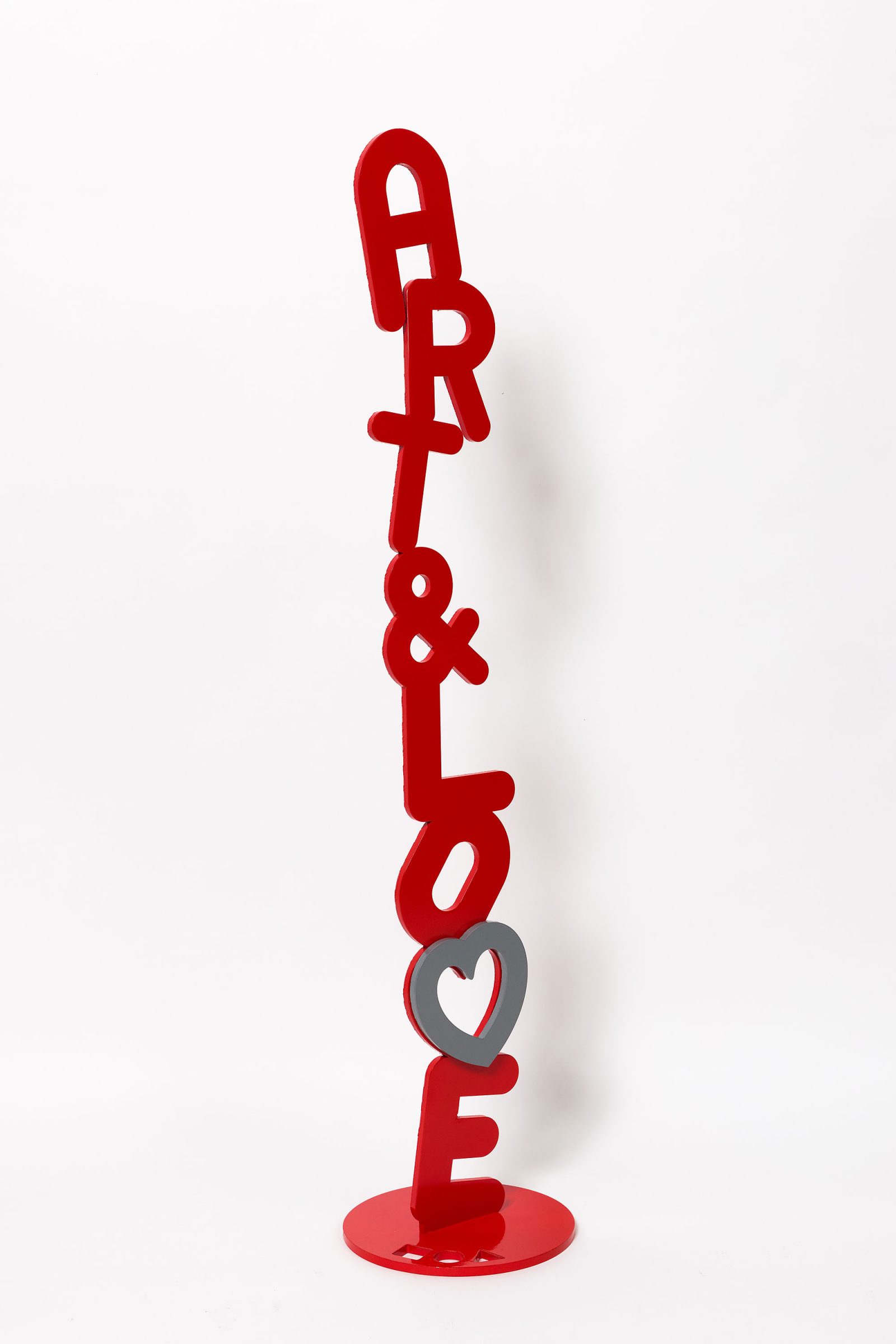 Art & Love Free standing indoor/outdoor hand painted Aluminum Sculpture - Image 3