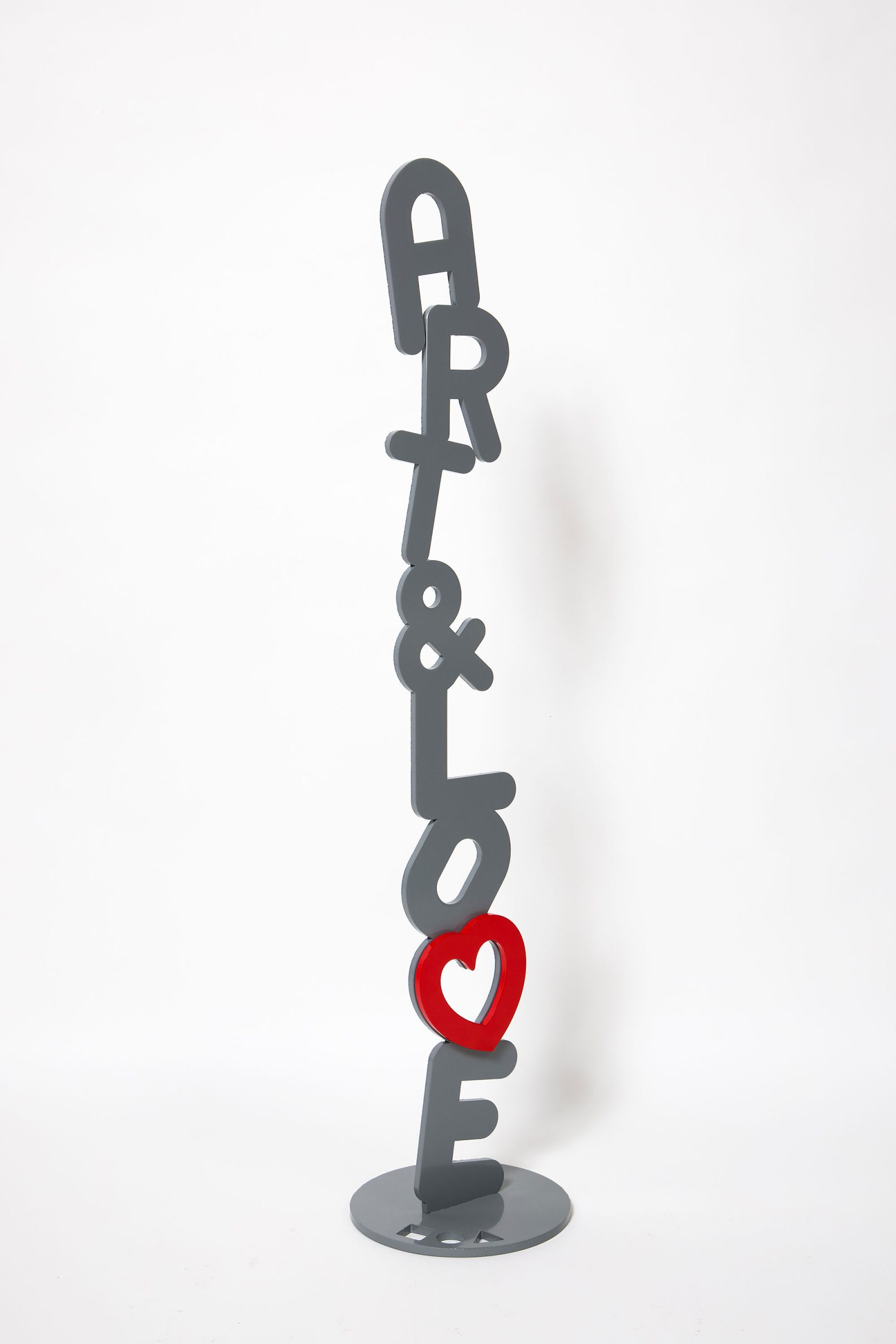 Art & Love Free standing indoor/outdoor hand painted Aluminum Sculpture - Image 4