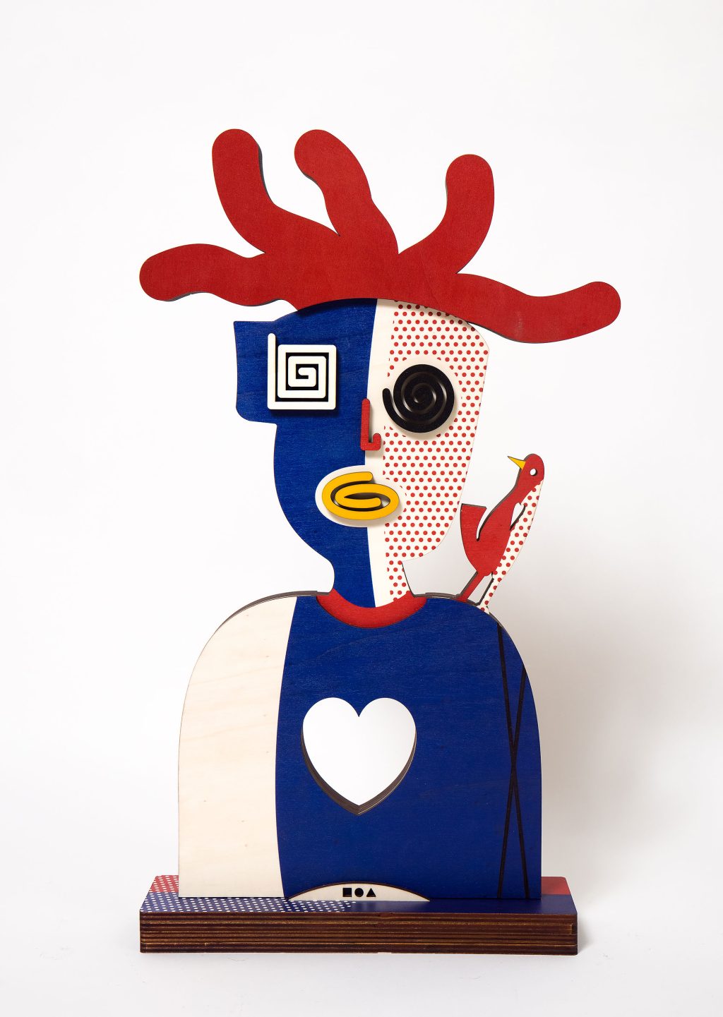 Red Punk - Funky Robot - Free standing Double Sided sculpture