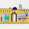 Jerusalem yellow / gray pop art - 3D Wall Sculpture