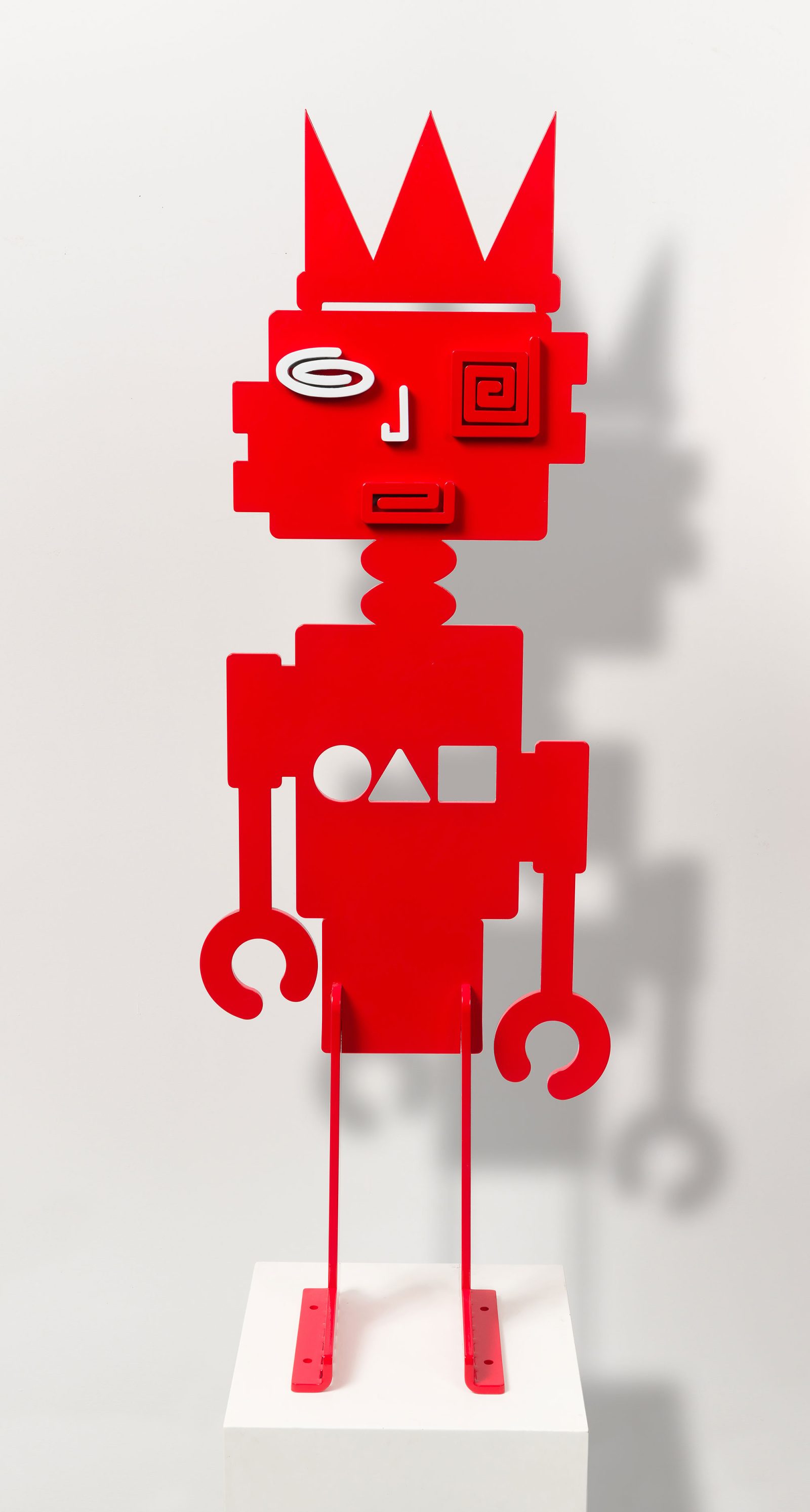 Red King Robot-Free standing indoor/outdoor hand painted Aluminum Sculpture - Image 2