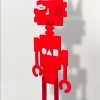 Red King Robot-Free standing indoor/outdoor hand painted Aluminum Sculpture