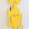 Yellow King Robot-Free standing indoor/outdoor hand painted Aluminum Sculpture