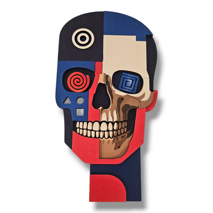 Skull - 3D wall sculpture