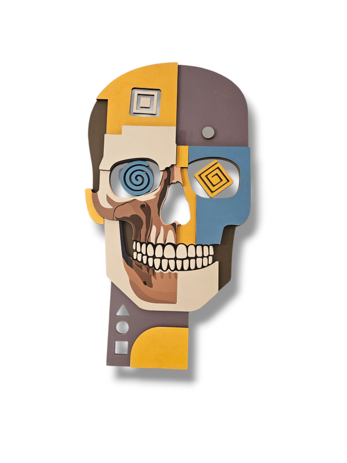 Skull #1 - 3D wall sculpture